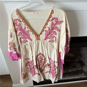 Sunday Cream and Pink Floral dress